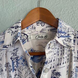 Knee length Parisian themed dress